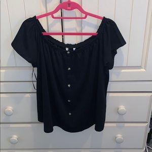 Black button down blouse